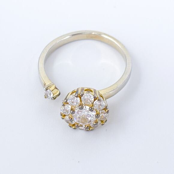 Vintage Gold-Plated Sterling Silver Cubic Zirconia Spinning Sparkle Ring Sz 6.5 - Picture 3 of 9